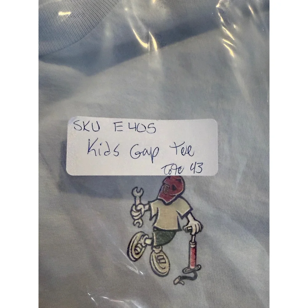 Gap Graphic T-Shirt Kids Medium Blue BMX Biking Retro Skater Tee